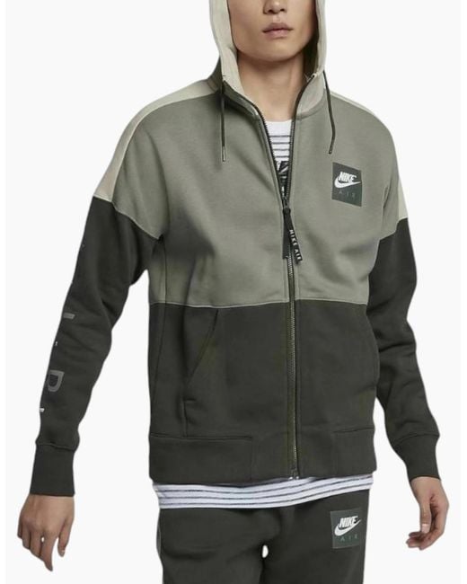 Nike Gray Air Full Tracksuits Full Zip Fleece Hoodie Jogger Gym Sportswear for men