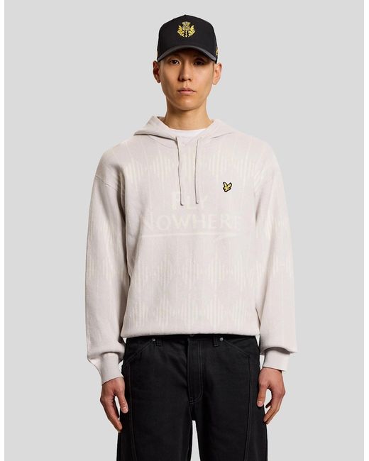 Lyle & Scott White Cashmere Blend Hoodie for men