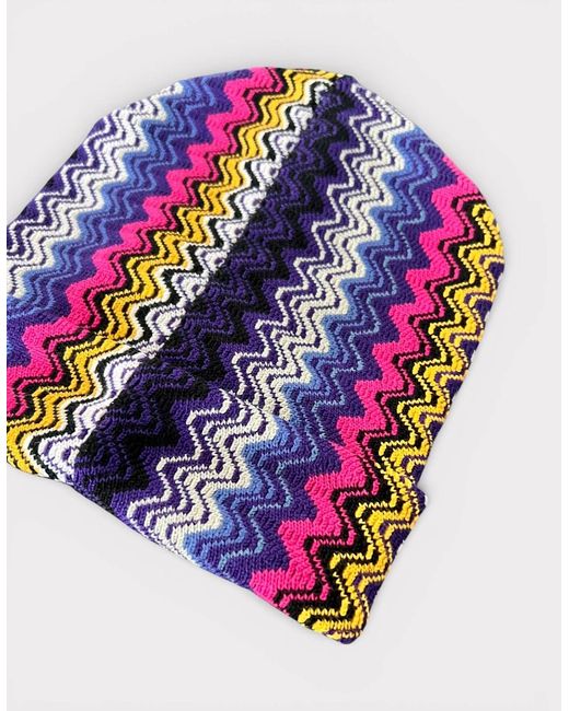 Missoni Blue Zigzag Beanie Multi