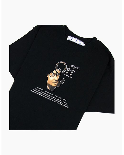 Off-White c/o Virgil Abloh Black Off Carav Hand/T Shirt Multi for men