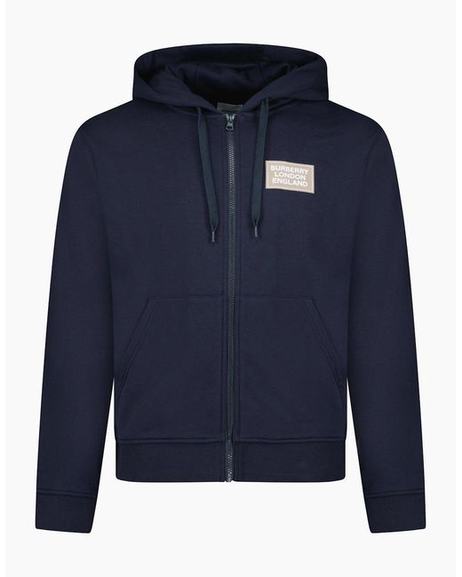 Burberry Blue 'Keira' Logo Hoodie Zip Sweatshirt