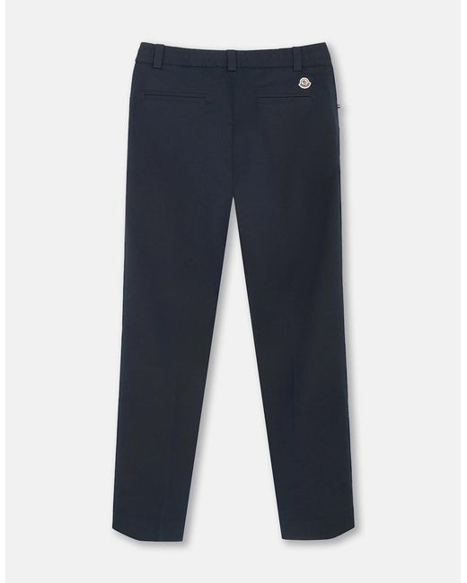 Moncler Blue Straight Leg Cotton Trousers for men