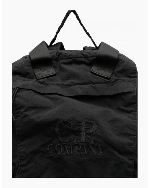 C P Company Black Branded Backpack for men