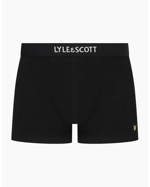 Lyle & Scott Black 3-Pack Devon Boxer Trunks for men