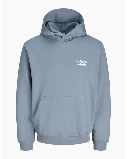 Jack & Jones Blue Jj Overhead Hoodie Light Brushed With A Soft Inside Finish Tradewinds for men