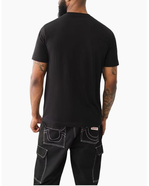True Religion Red 108323 Graphic T Shirts Logo Crew Neck Half Sleeve Cotton Tee for men