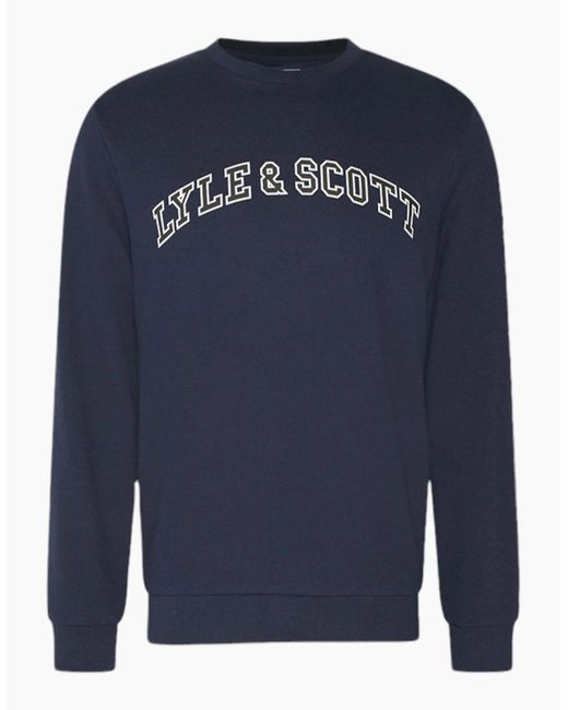 Lyle & Scott Blue Lyle & Scott Sweatshirts Crew Neck Knitted Winter Pullover Sweat Jumper New