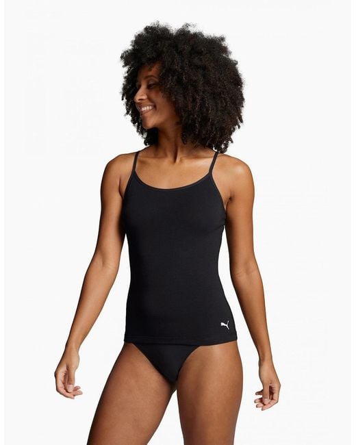 PUMA Black Cotton Modal Slim-Fit Camisole Top