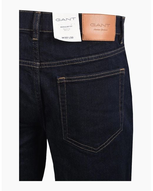 Gant Blue Classic Reg Fit Jeans Dark for men