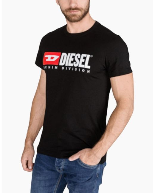 DIESEL Gray T Diego Division T Shirt Short Sleeve Tee Casual Cotton Summer Top for men