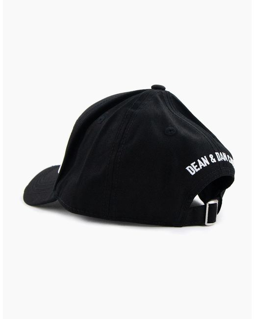 DSquared² Black D2 Icon Cap for men