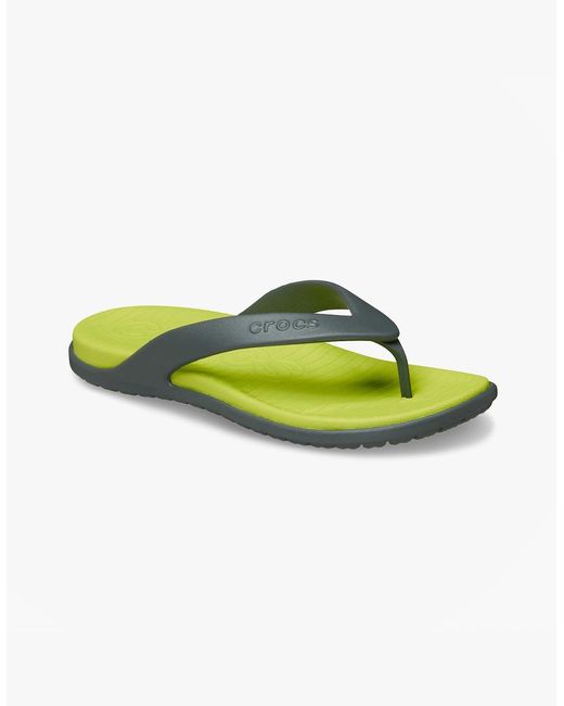 CROCSTM Green Coast Flip Flip-Flops Slate/Citrus for men