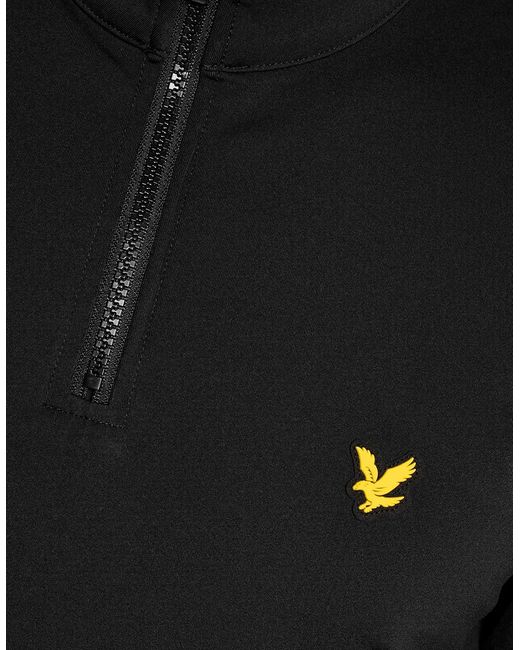 Lyle & Scott Black Performance 1/4 Zip Midlayer for men