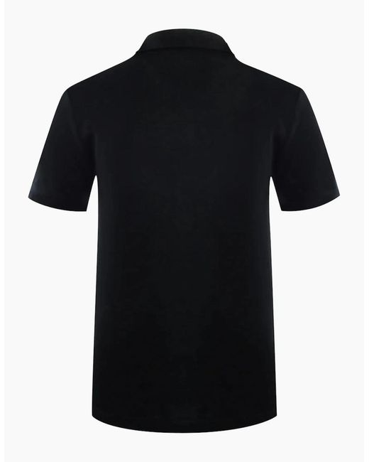DIESEL Black Small Patch Logo Caviar Polo Shirt for men