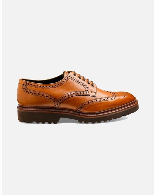 Loake Brown Perseus Hand Painted Brogue Tan for men