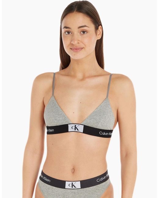 Calvin Klein Gray Ck 1996 Unlined Triangle Bra, Heather