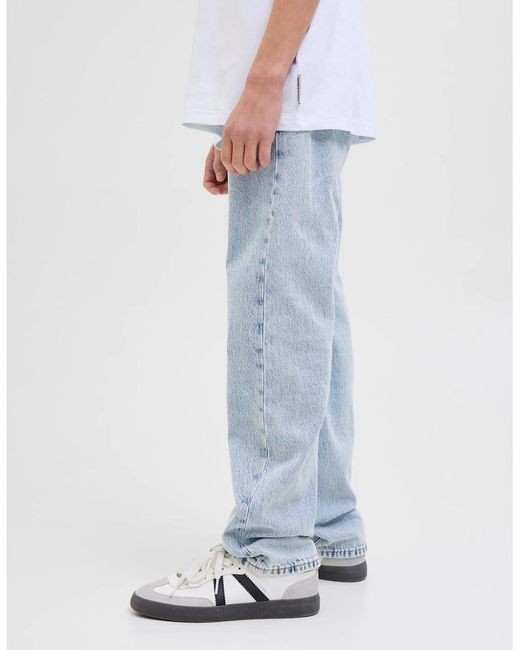 Jack & Jones Blue Chris Wide Leg Relaxed Fit Jeans