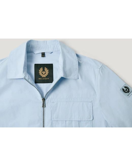 Belstaff Blue Cargo Overshirt Sky for men