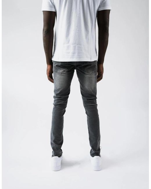 Magrit Gray Douai Ripped Patch Jeans for men