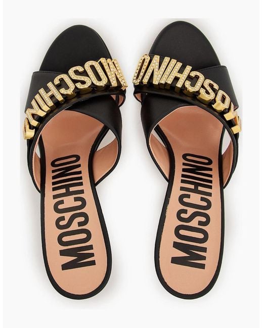 Moschino Black Heeled Mules