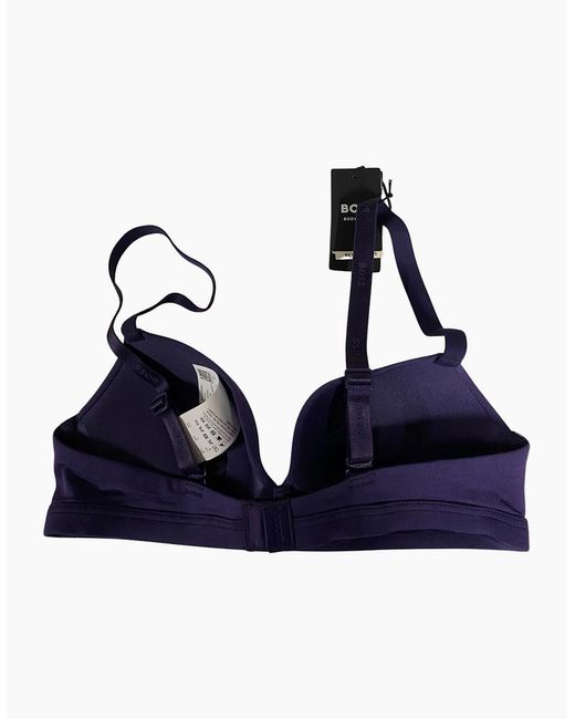 Boss Blue Ci Logo Padded Triangle Bra, Dark