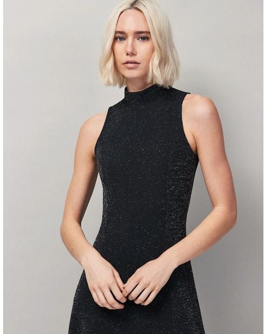 Ro&zo Black Carrie Sparkle Ponte Dress