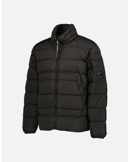 C P Company Black Eco-Chrome R Down Lens Jacket for men