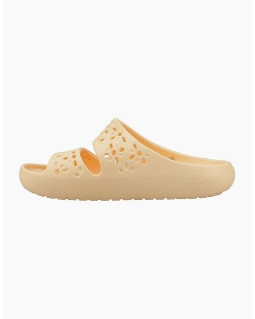 CROCSTM White Classic Floral Cut Out Sandals