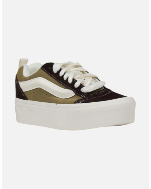 Vans Green Leather Lace-Up Rubber Sole Sneakers