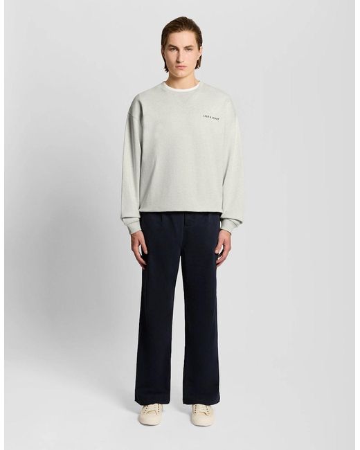 Lyle & Scott White Heavyweight Script Sweatshirt for men