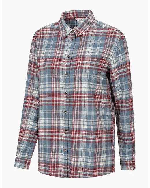 Mountain Warehouse Blue Ladies Balsam Brushed Flannel Longline Shirt