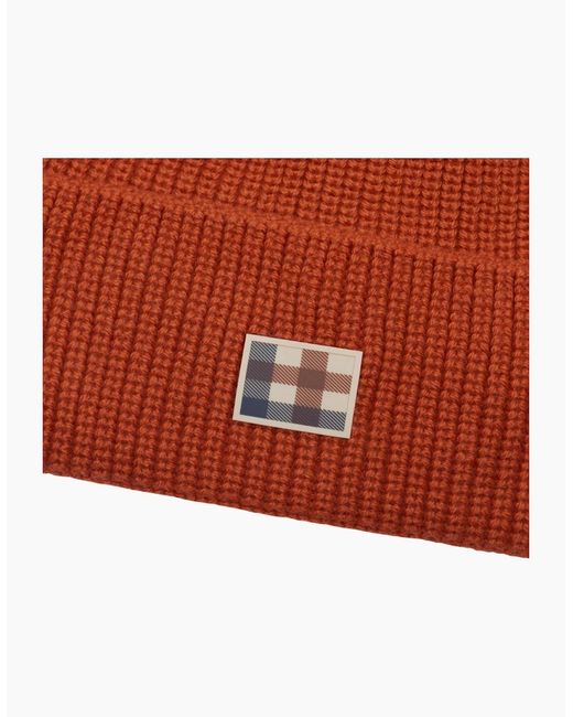 Aquascutum Orange Active Label Rust Beanie for men