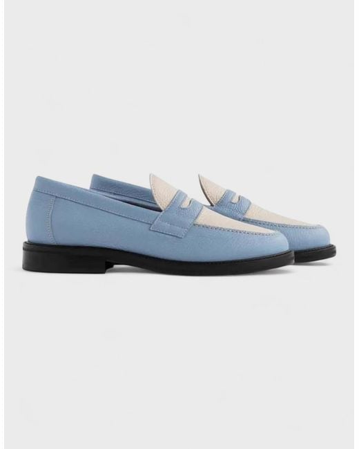 Aimé Leon Dore Blue Penny Loafers Lamb Cornflower for men