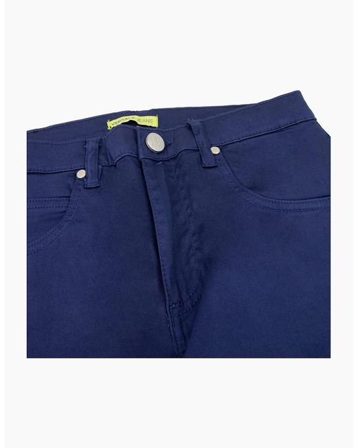 Versace Blue Jeans Round Tiger Pocket Skinny Jean for men