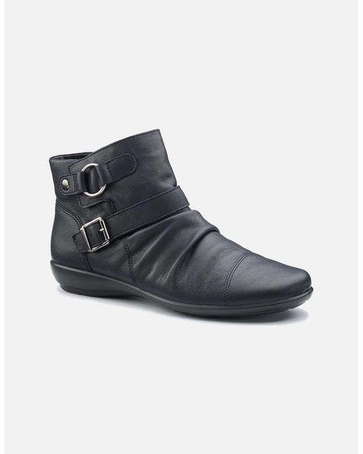 Hotter Blue Hampstead Wide Fit Ankle Boots
