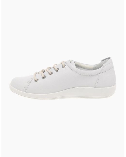 Ecco White Soft 2 Lace Casual Shoes