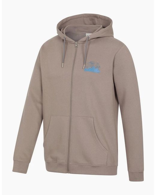 Mountain Warehouse Gray Graphic Textured Full Zip Hoodie for men