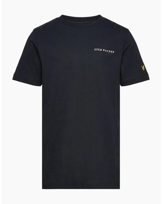 Lyle & Scott Black Lyle & Scott Embroidered Logo Plain Dark T Shirt for men
