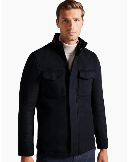 Ted Baker Blue Knowl Funnel Neck Field Jacket for men