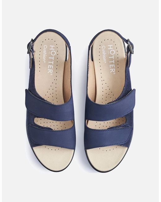 Hotter Blue Easy Ii Wide Fit Wedge Sandals