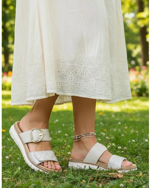 Remonte Metallic D2K57 Cross Strap Sandals