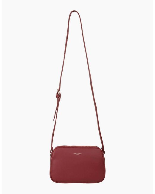 David Jones Red Toulouse Messenger Bag