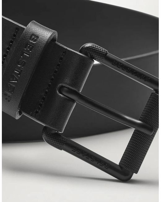 Belstaff Black Roller Buckle Belt for men
