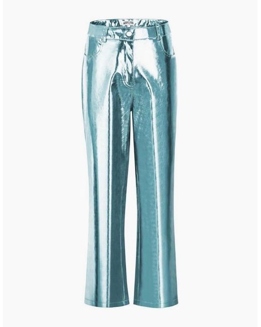 Amy Lynn Blue Lupe Metallic Patterned Five Pocket Pants