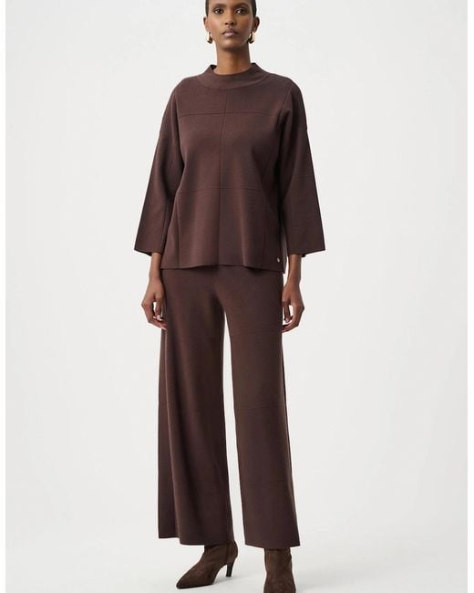 Joseph Ribkoff Red Brushed Viscose Culotte Pants