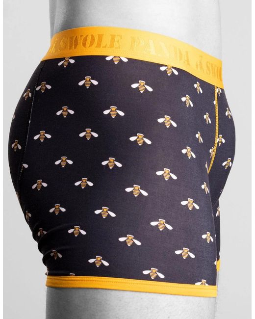 Swole Panda Blue Bumblebees Bamboo Boxer Brief for men