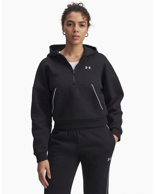 Under Armour Blue Ua Rival Relaxed Fit Drop Shoulder Hooded Neck Sweatshirt
