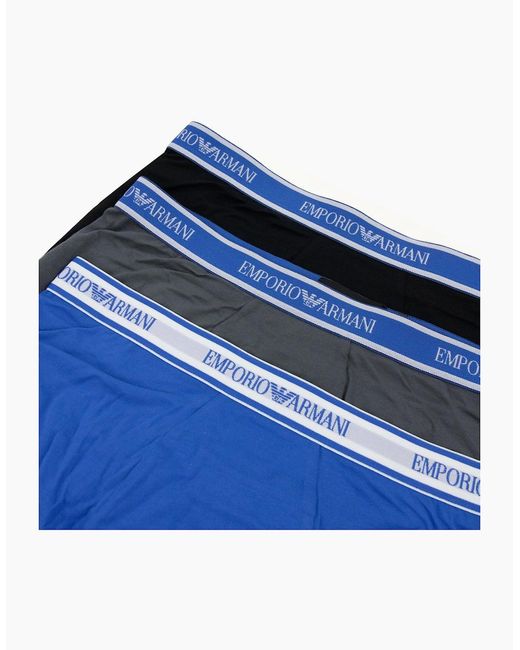Emporio Armani Gray Neon 3Pack Boxer Trunks Anthracite for men