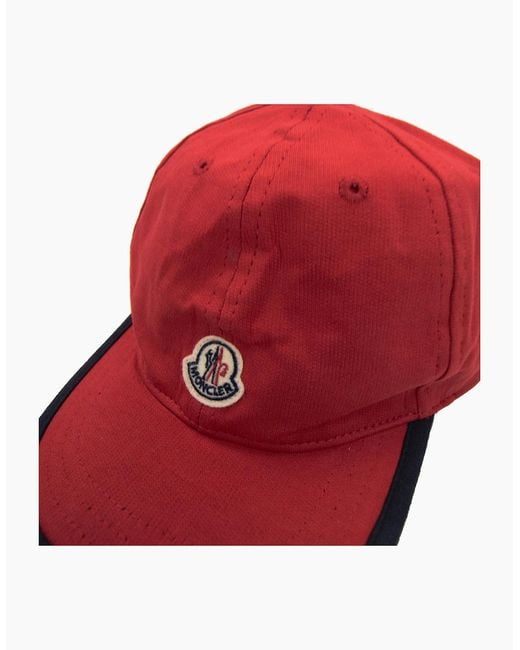 Moncler Red Junior Logo Cap for men
