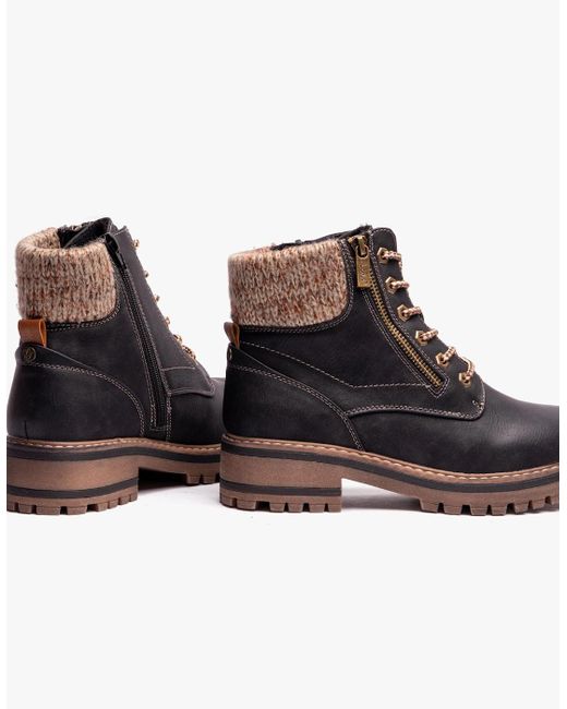 Lotus Black Lauryn Ankle Boots